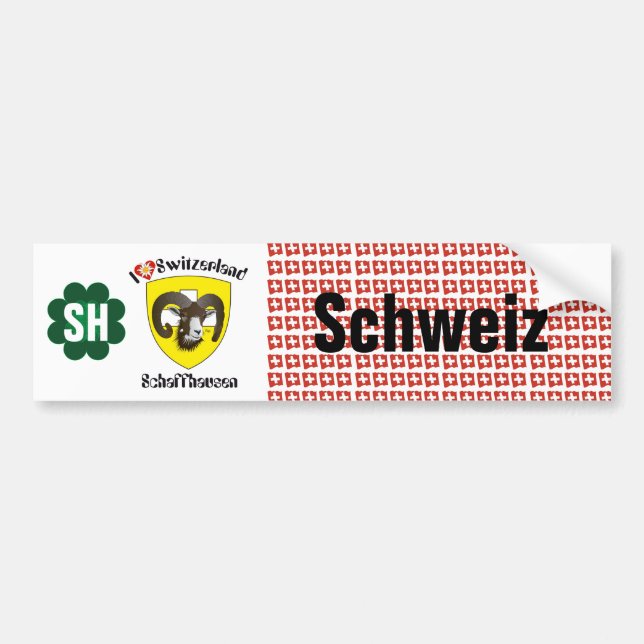 Schweiz Svizzera Suisse Schaffhausen Autoaufkleber Bumper Sticker (Front)