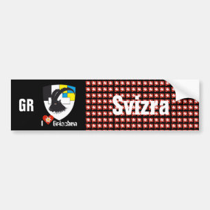 Schweiz Svizzera Svizra Graubünden Autoaufkleber Bumper Sticker