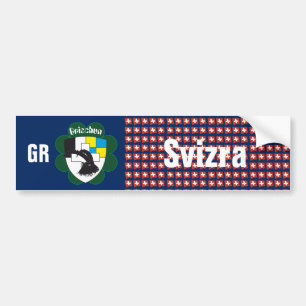 Schweiz Svizzera Svizra Graubünden Autoaufkleber Bumper Sticker