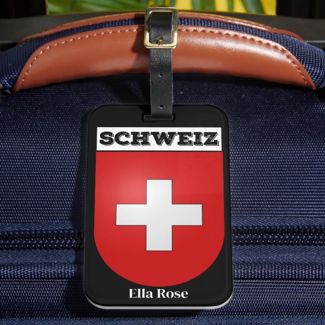 Schweiz | Switzerland Coat of Arms  Luggage Tag (Front Insitu 2)