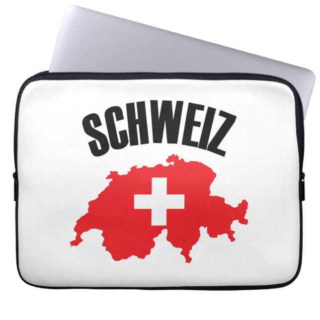 Schweiz Switzerland Map Flag Laptop Sleeve (Front)