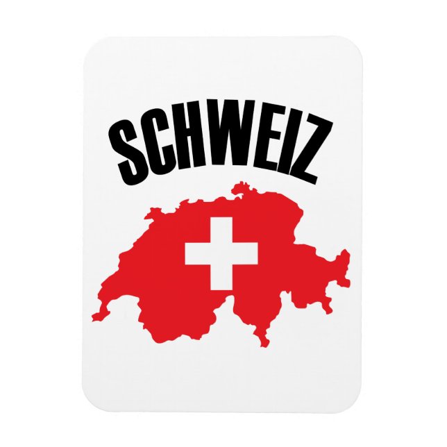 Schweiz Switzerland Map Flag Magnet (Vertical)