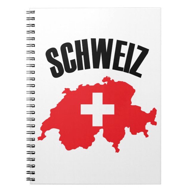 Schweiz Switzerland Map Flag Notebook (Front)