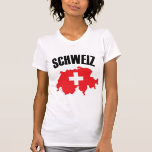 Schweiz Switzerland Map Flag T-Shirt