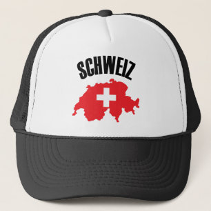 Schweiz Switzerland Map Flag Trucker Hat