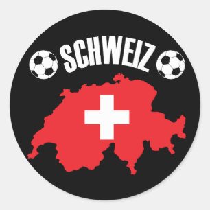 Schweiz Switzerland Map Soccer Classic Round Sticker