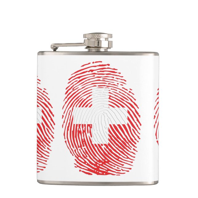 Schweizer Fingerabdruck Hip Flask (Front)