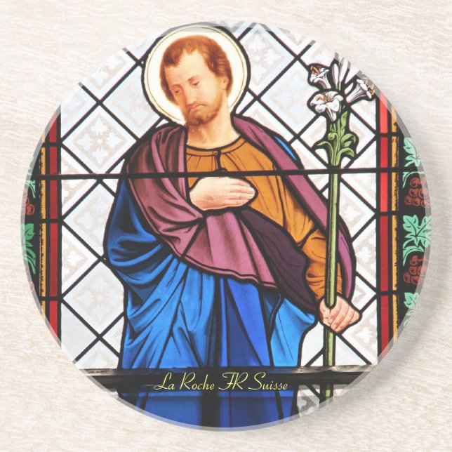 Schweizer Kirchenfenster Sandstein Untersetzer Coaster (Front)