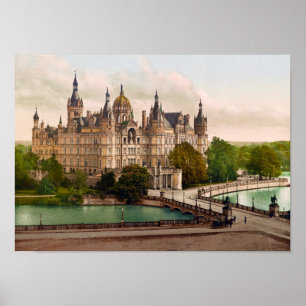 Schwerin Castle Germany - Circa 1900 Photochrom Poster