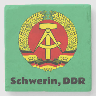 Schwerin, DDR, Schwerin, Germany, East German Ossi Stone Coaster