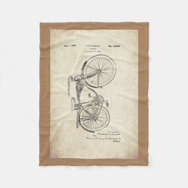 Schwinn Bicycle Fleece Blanket (Front)