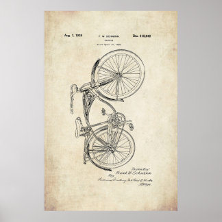 Schwinn Bicycle Patent Poster
