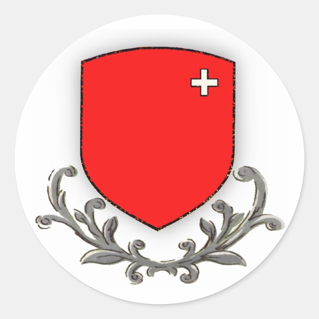 Schwyz Scroll Classic Round Sticker (Front)