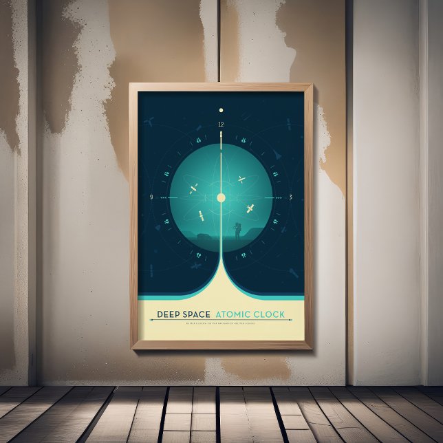 Sci-Fi Ad, Blue Atomic Clock, Deep Space Poster (Creator Uploaded)