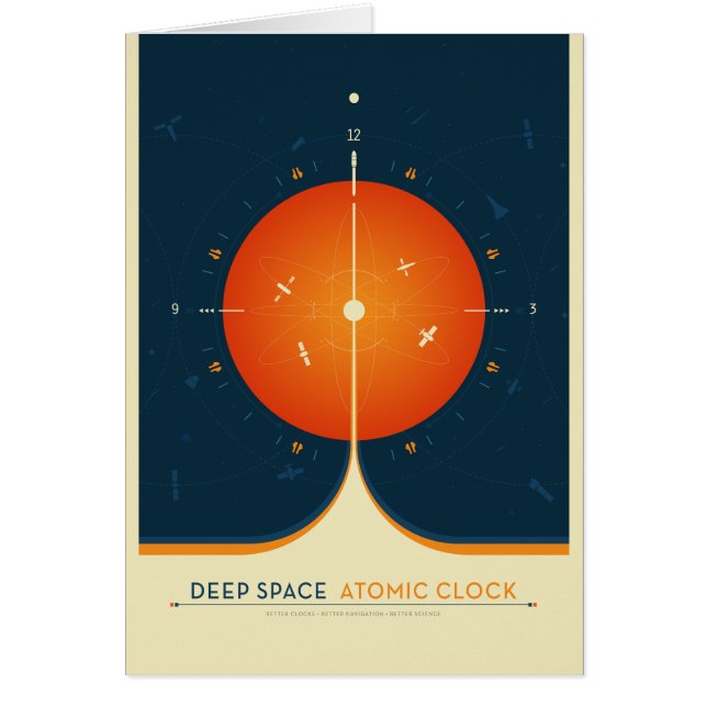 Sci-Fi Ad, Orange Atomic Clock, Deep Space (Front)