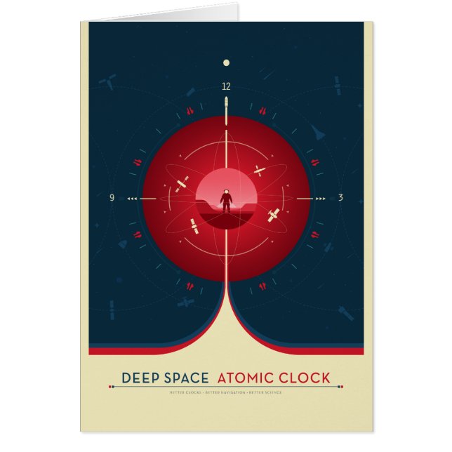 Sci-Fi Ad, Red Atomic Clock, Deep Space (Front)
