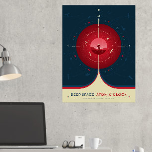 Sci-Fi Ad, Red Atomic Clock, Deep Space Foil Prints