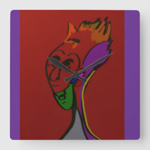 Sci-fi Alien Elder Leader  Square Wall Clock