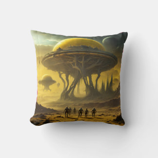 Sci-Fi Alien World View Planet Ufo Tower Cushion