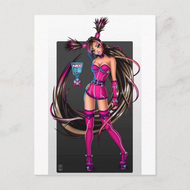 Sci Fi Anime Girl Nikki Postcard (Front)