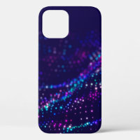 Sci-fi background. Digital wave with many particle