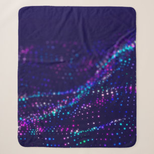 Sci-fi background. Digital wave with many particle Sherpa Blanket