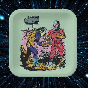 Sci-Fi Birthday Party Space age Science Fiction Paper Plate