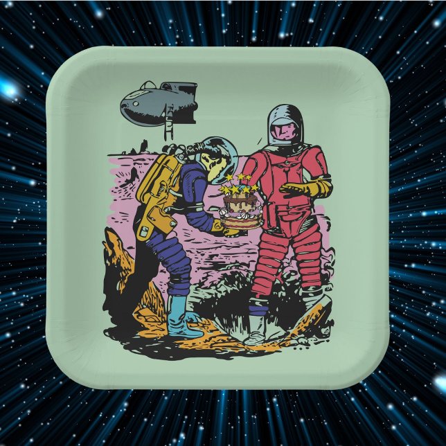 Sci-Fi Birthday Party Space age Science Fiction Paper Plate (Creator Uploaded)
