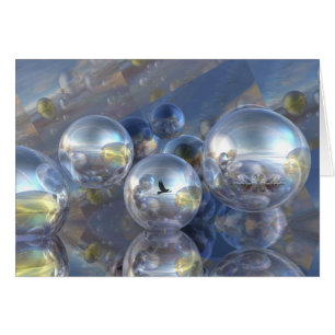 Sci-fi card "Brand new worlds"