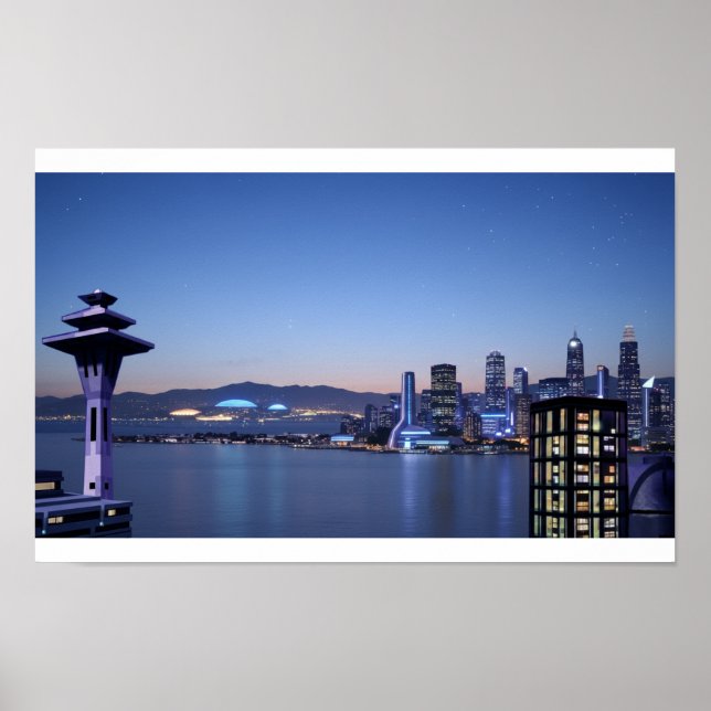 Sci-Fi city background Poster (Front)