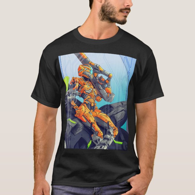 Sci-Fi Cyber Biker Trooper T-Shirt (Front)