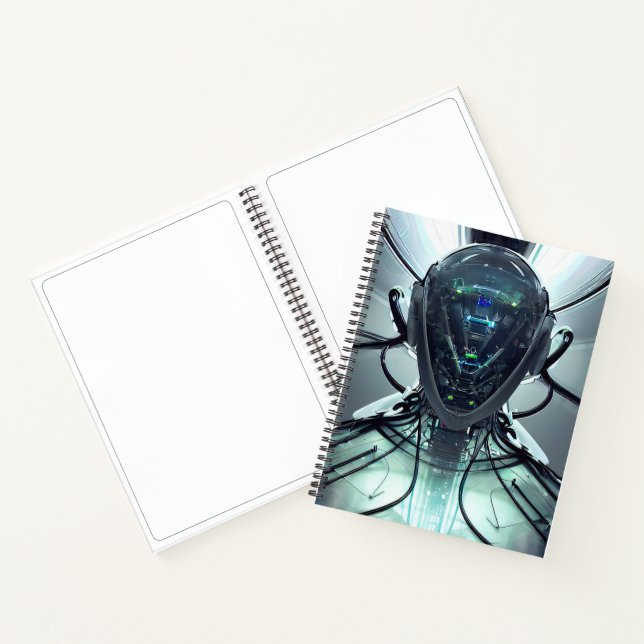 Sci-Fi Cyber Droid Fighter Pilot Notebook (Inside)