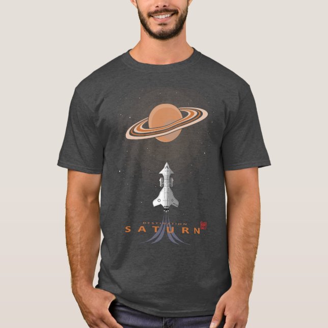 Sci Fi Destination Saturn T-Shirt (Front)