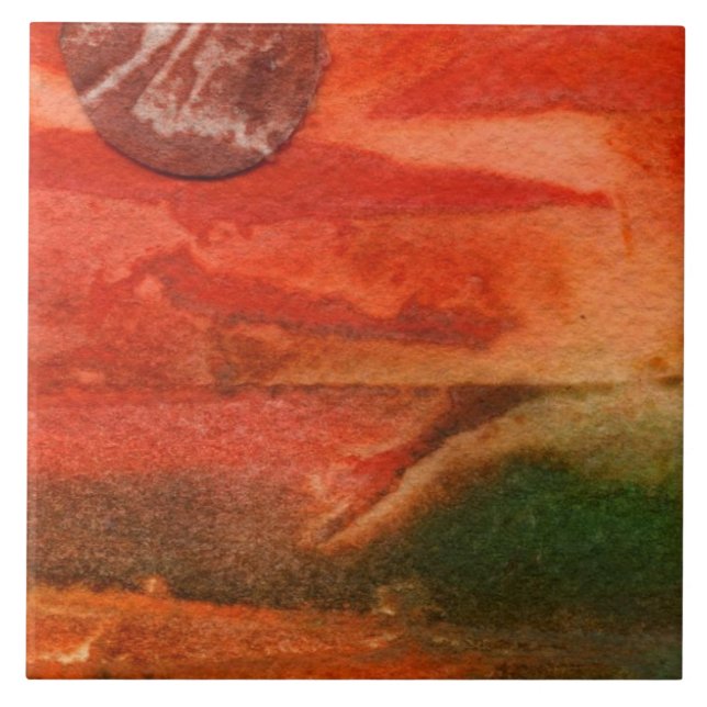 Sci-Fi dying sun in low orbit around alien world Ceramic Tile (Front)
