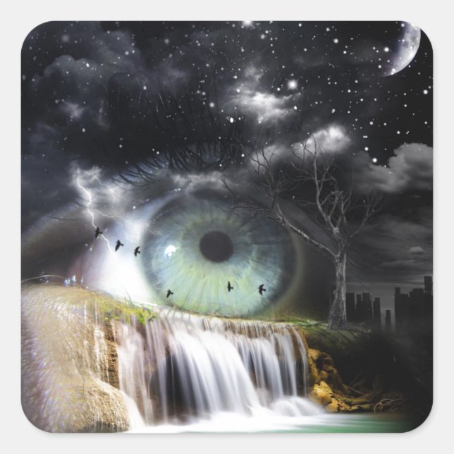Sci-Fi Eye Square Sticker (Front)