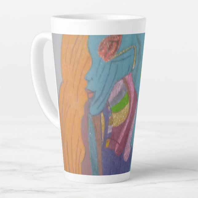 Sci-fi Fantasy Female Creature  Latte Mug (Left Angle)