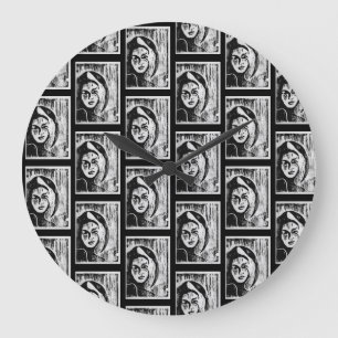 Sci-Fi - fantasy Poe's Lanore and Annabelle Lee    Large Clock