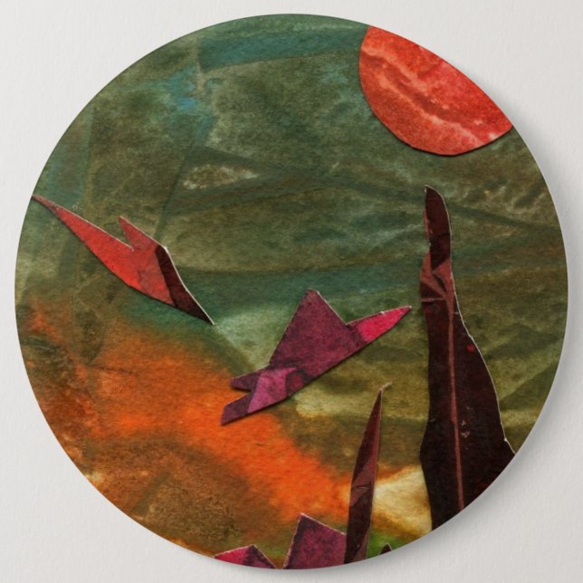 Sci-Fi "Fire Birds" 6 Cm Round Badge (Front)