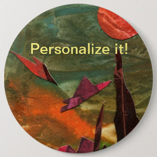 Sci-Fi "Fire Birds" alien life forms in flight 6 Cm Round Badge