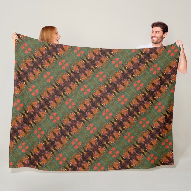 Sci-Fi "Fire Birds" alien life forms in flight Fleece Blanket (In Situ)