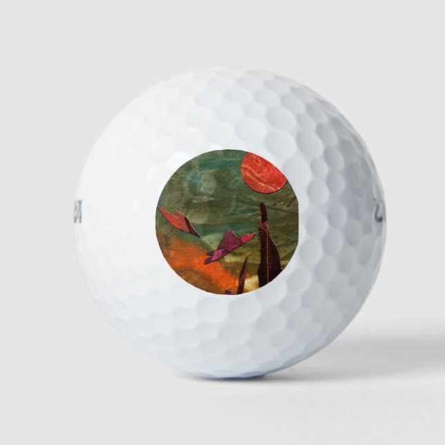 Sci-Fi "Fire Birds" alien life forms in flight Golf Balls (Front)