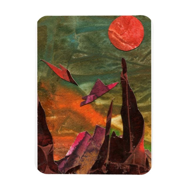 Sci-fi "Fire Birds" alien life forms in flight Magnet (Vertical)