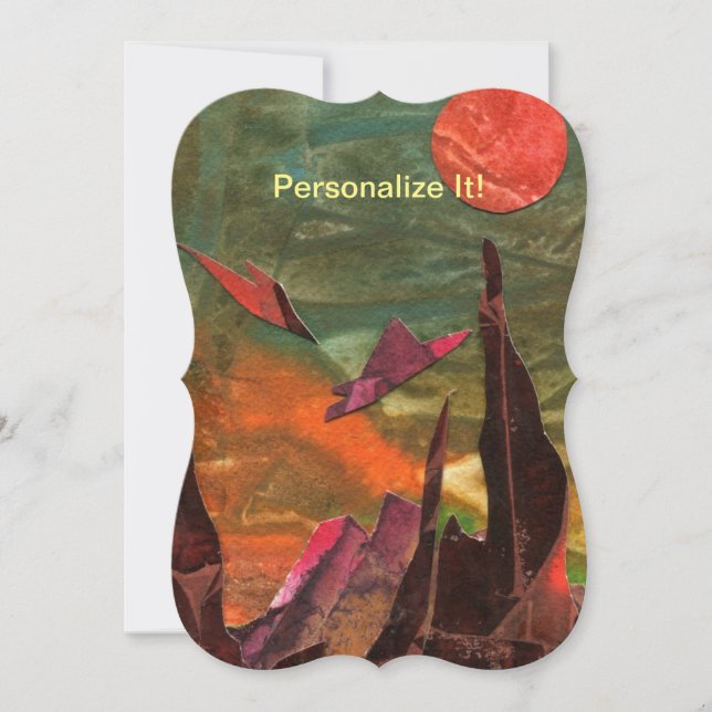 Sci=Fi "Fire Birds" alien life forms in flight Thank You Card (Front)