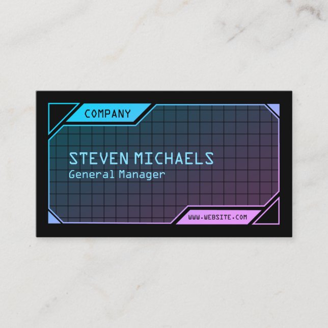 Sci fi frame black business card (Front)