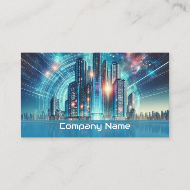 Sci-Fi Futuristic City Business Card (Front)