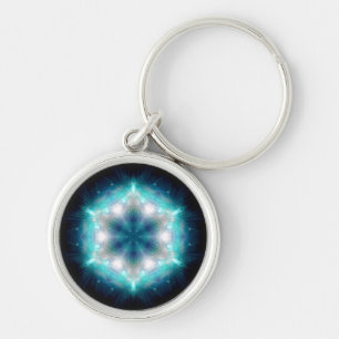 Sci-Fi Galaxy Blue Light abstract art 2 Key Ring