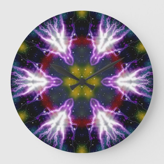 Sci-Fi Galaxy Light abstract art Large Clock (Front)
