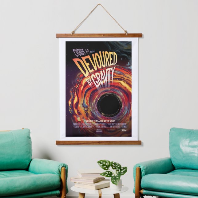 Sci-Fi Horror Movie Ad, Devoured By Gravity Hanging Tapestry (Living Room)