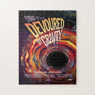 Sci-Fi Horror Movie Ad, Devoured By Gravity Jigsaw Puzzle