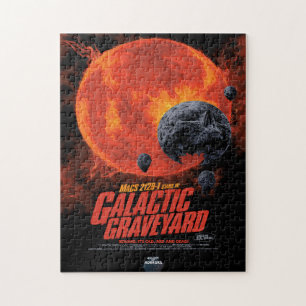 Sci-Fi Horror Movie Ad, Galactic Graveyard Jigsaw Puzzle